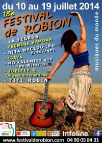 18ème édition du Festival de musiques du monde de Robion. Du 10 au 19 juillet 2014 à Robion. Vaucluse.  20H00